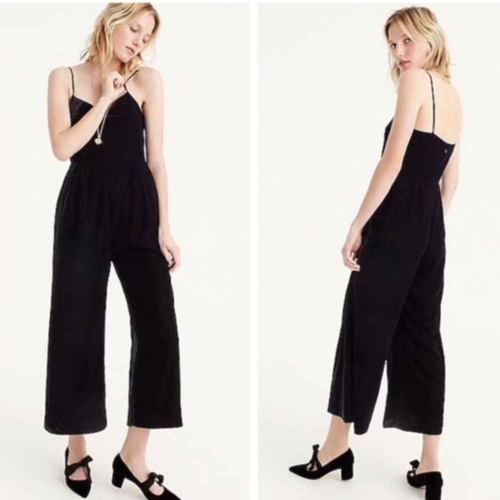 Black Velvet Jumpsuit - JCrew
